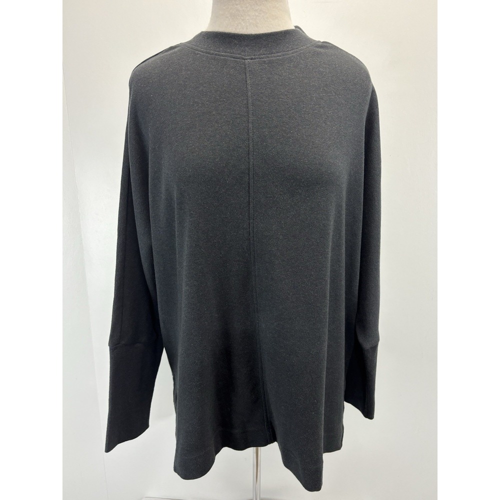 Pact Airplane Poncho Sweater Womens M/L Grey Organic Cotton Boxy Relaxed